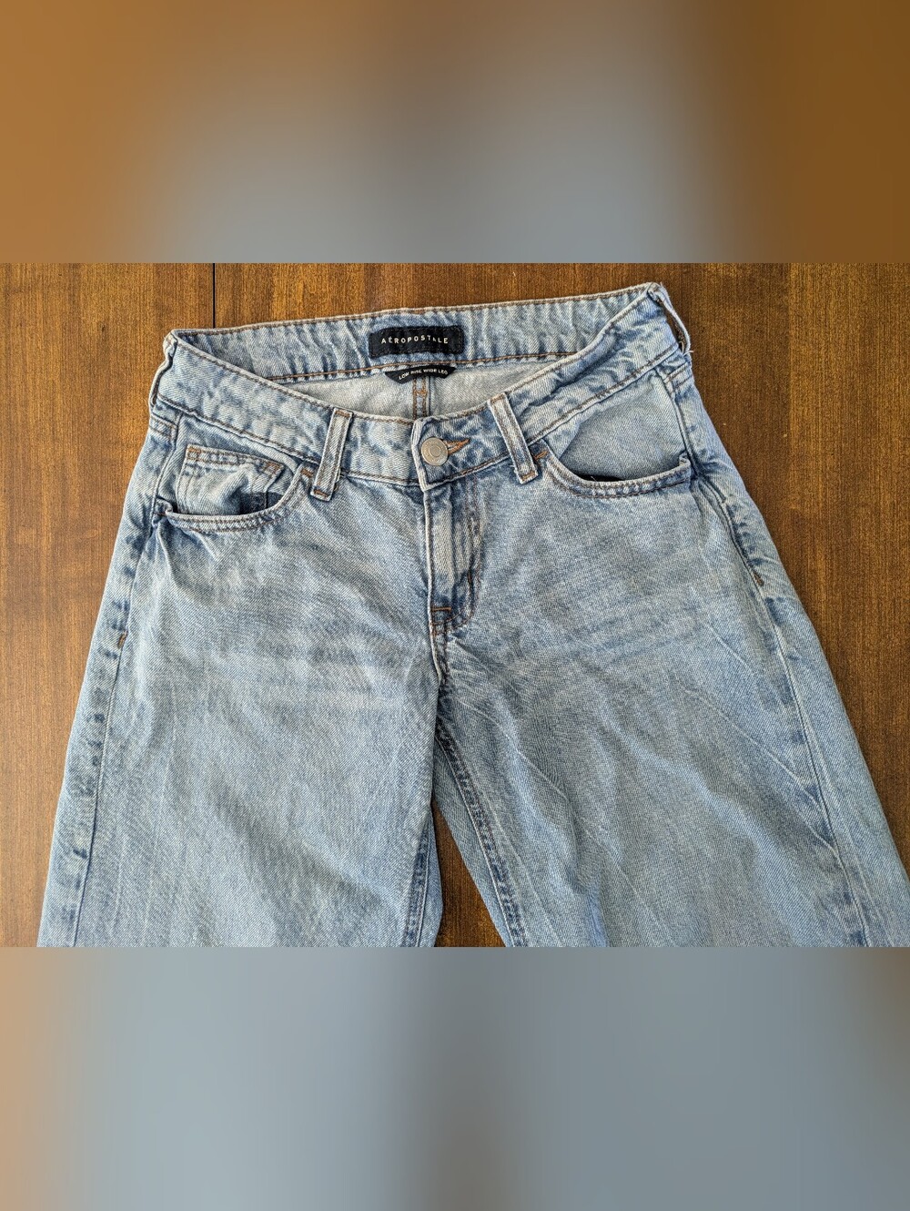 Aeropostale Low Rise Wide Leg Jeans 0 Reg